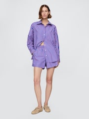 Gap Blue/Pink Cotton Poplin Striped Shorts - Image 4 of 8