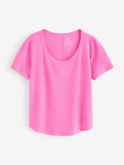 Gap Pink Linen Blend Short Sleeve Scoop Neck T-Shirt - Image 1 of 4
