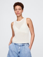 Wit - Gap 100% Cotton Crochet Vest - Image 1 of 5