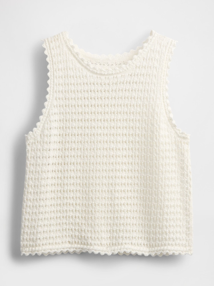 Wit - Gap 100% Cotton Crochet Vest - Image 4 of 5