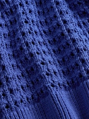 Blauw - Gap 100% katoenen oversized gehaakte trui met ronde hals - Image 5 of 5