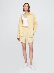 Gap Yellow Cotton Poplin Striped Oversized Shirt - Image 1 of 6