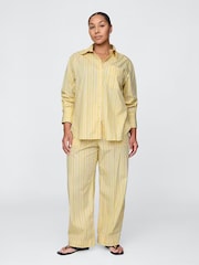 Gap Yellow Cotton Poplin Striped Oversized Shirt - Image 2 of 6