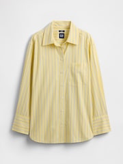 Gap Yellow Cotton Poplin Striped Oversized Shirt - Image 3 of 6