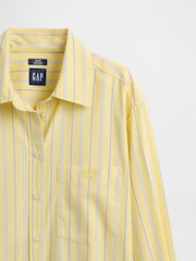 Gap Yellow Cotton Poplin Striped Oversized Shirt - Image 5 of 6