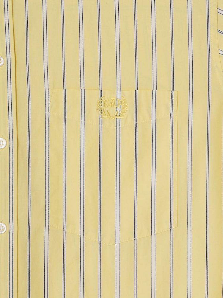 Gap Yellow Cotton Poplin Striped Oversized Shirt - Image 6 of 6
