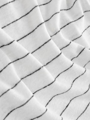 Gap White/Black Stripe Linen Blend Short Sleeve Scoop Neck T-Shirt - Image 4 of 4