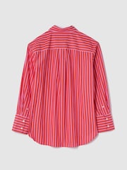 Gap Red Cotton Poplin Striped Oversized Shirt - Image 2 of 5