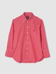 Gap Red Cotton Poplin Striped Oversized Shirt - Image 3 of 5