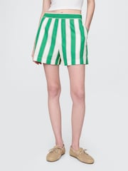 Verde - Pantalones cortos de popelina de algodón a rayas de Gap - Imagen 1 de 9