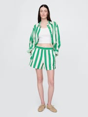 Verde - Pantalones cortos de popelina de algodón a rayas de Gap - Imagen 4 de 9