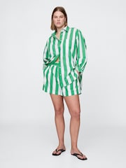 Verde - Pantalones cortos de popelina de algodón a rayas de Gap - Imagen 5 de 9