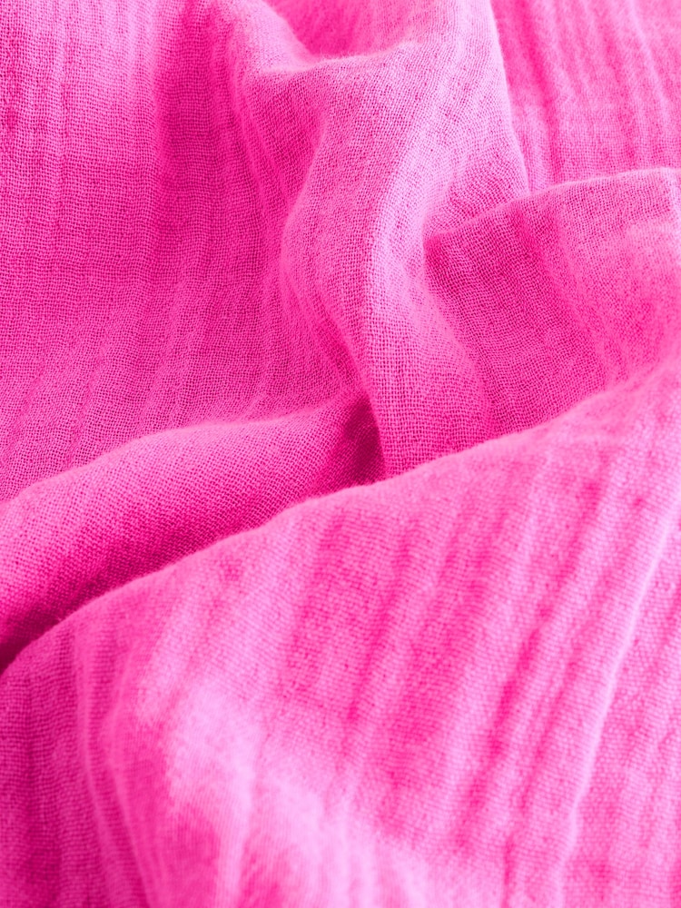 Roze - Gap 100% katoenen Kreukeltextuur gaas Easy Barrel Broeken - Image 6 of 8