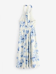 Gap White/Blue Floral Sleeveless Halter Neck Maxi Dress - Image 2 of 5