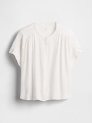 Gap White 100% Cotton Crinkle Gauze Dolman Short Sleeve Shirt - Image 5 of 5