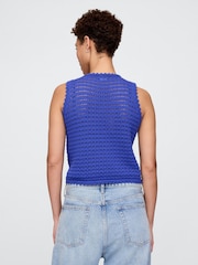 Azul - Chaleco de ganchillo de algodón 100% de Gap - Imagen 2 de 2