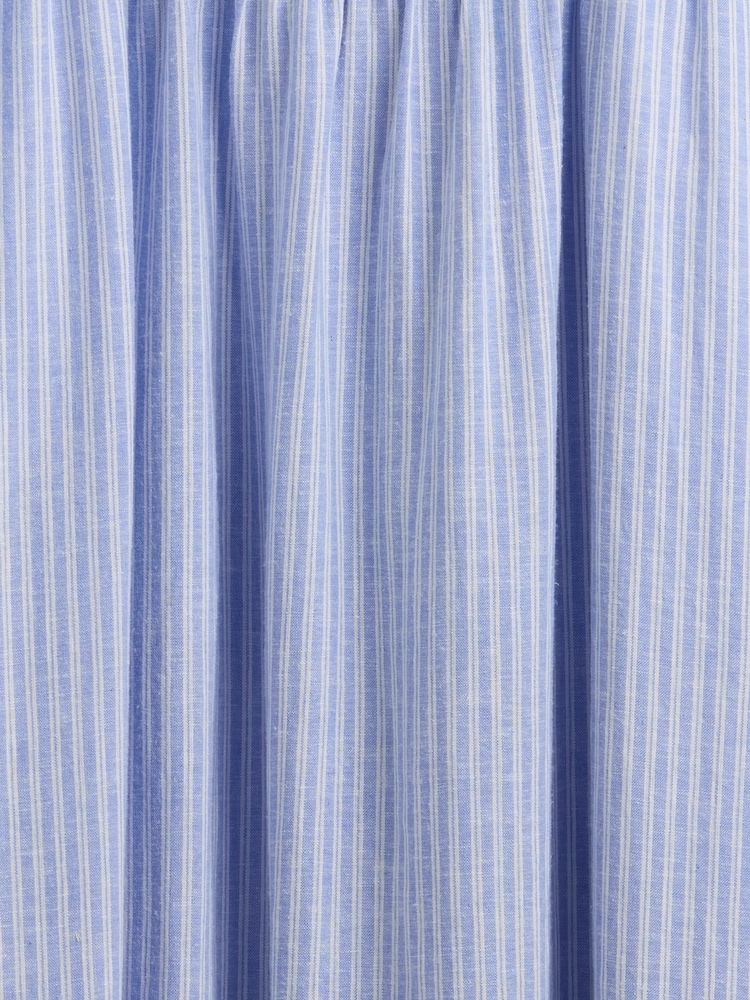 Gap Blue Pinstripe Linen-Blend Drop-Waist Maxi Summer Dress - Image 5 of 5