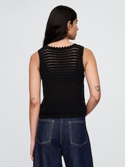 Zwart - Gap 100% Cotton Crochet Vest - Image 2 of 5