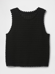 Zwart - Gap 100% Cotton Crochet Vest - Image 5 of 5