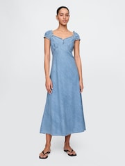 Gap Blue Denim Midi Dress - Image 1 of 8
