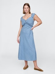 Gap Blue Denim Midi Dress - Image 4 of 8