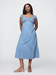 Gap Blue Denim Midi Dress - Image 6 of 8
