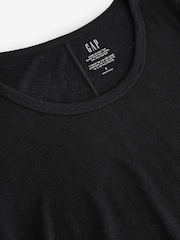 Gap Black Linen Blend Short Sleeve Scoop Neck T-Shirt - Image 3 of 4