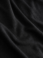 Gap Black Linen Blend Short Sleeve Scoop Neck T-Shirt - Image 4 of 4
