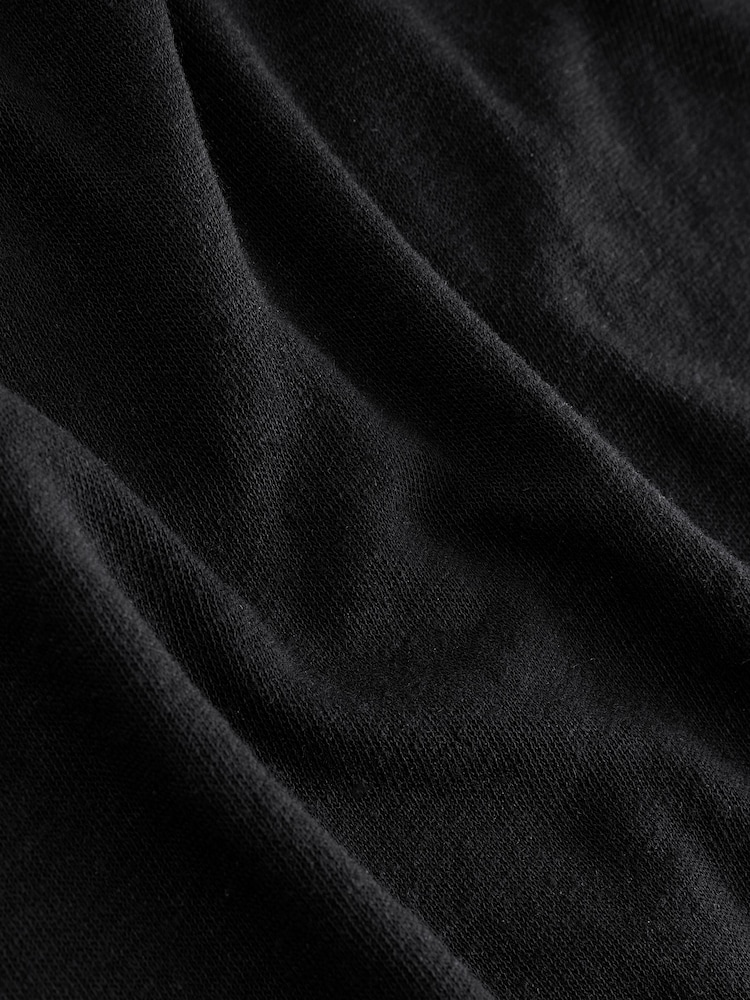 Gap Black Linen Blend Short Sleeve Scoop Neck T-Shirt - Image 4 of 4