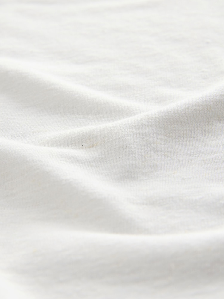 Gap White Linen Blend Short Sleeve Scoop Neck T-Shirt - Image 4 of 4