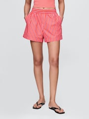 Gap Red Cotton Poplin Striped Shorts - Image 1 of 7