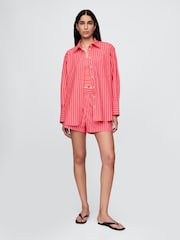 Gap Red Cotton Poplin Striped Shorts - Image 4 of 7