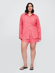 Gap Red Cotton Poplin Striped Shorts - Image 5 of 7