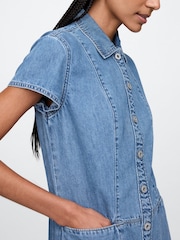 Gap Blue UltraSoft Denim Mini Shift Dress - Image 5 of 5