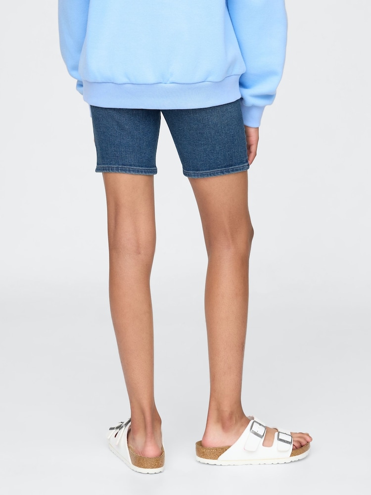 Gap Dark Blue Denim Bike Shorts - Image 2 of 5