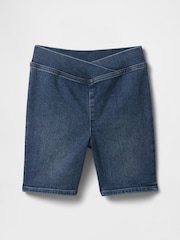 Gap Dark Blue Denim Bike Shorts - Image 4 of 5