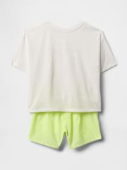 Crème en gele vlinder - Gap pointelle pyjama met korte broek (6-13jaar) - Image 2 of 3
