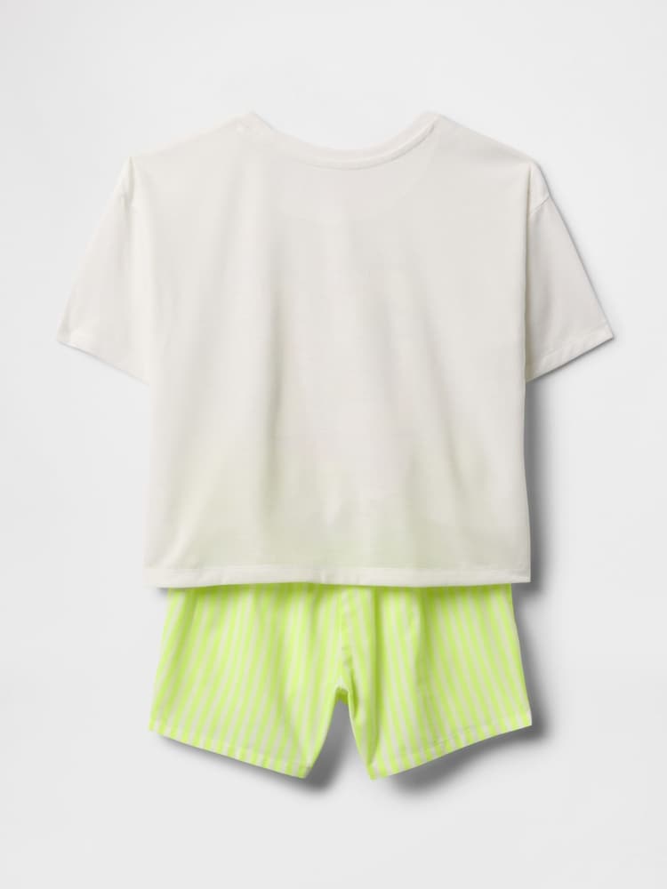 Crème en gele vlinder - Gap pointelle pyjama met korte broek (6-13jaar) - Image 2 of 3