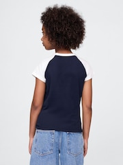 Gap Navy Blue New York Logo Raglan T-Shirt (4-13yrs) - Image 3 of 4