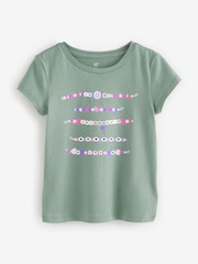 Gap Green Friendship Bracelet Short Sleeve Crew Neck Graphic T-Shirt (4-13yrs) - Image 1 of 4