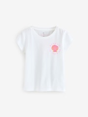 Gap White Shell Logo Short Sleeve Crew Neck T-Shirt - Image 1 of 4