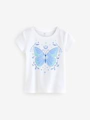 Gap White/Blue Butterfly Logo Short Sleeve Crew Neck T-Shirt - Image 1 of 4