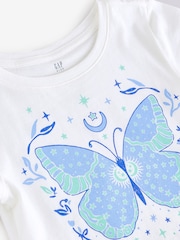 Gap White/Blue Butterfly Logo Short Sleeve Crew Neck T-Shirt - Image 3 of 4