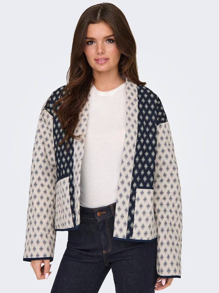 JDY White Quilted House Coat - Image 2 of 6