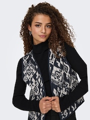 JDY Black Pattern Waistcoat - Image 1 of 6