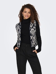 JDY Black Pattern Waistcoat - Image 2 of 6