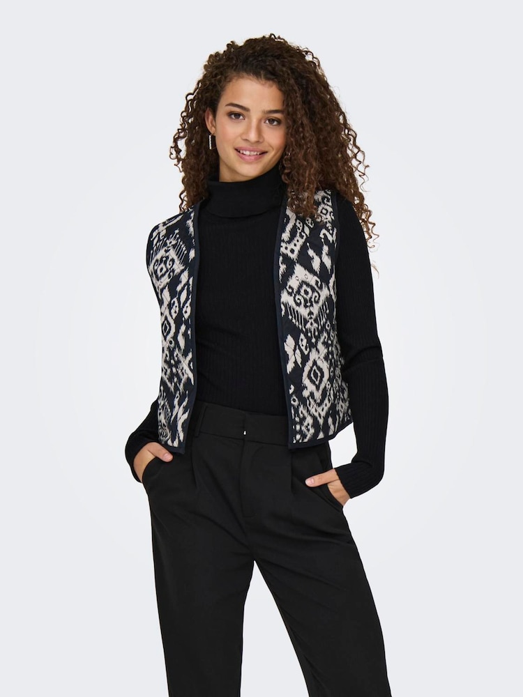 JDY Black Pattern Waistcoat - Image 2 of 6