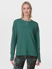 Sweaty Betty Green After Class Longline Sweatshirt - Image 4 of 8
