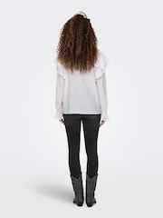 JDY White Tie Detail Frill Blouse - Image 4 of 6