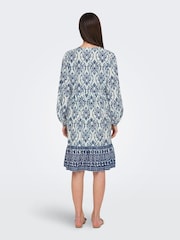 JDY White Floral Border Print Smock Dress - Image 2 of 6